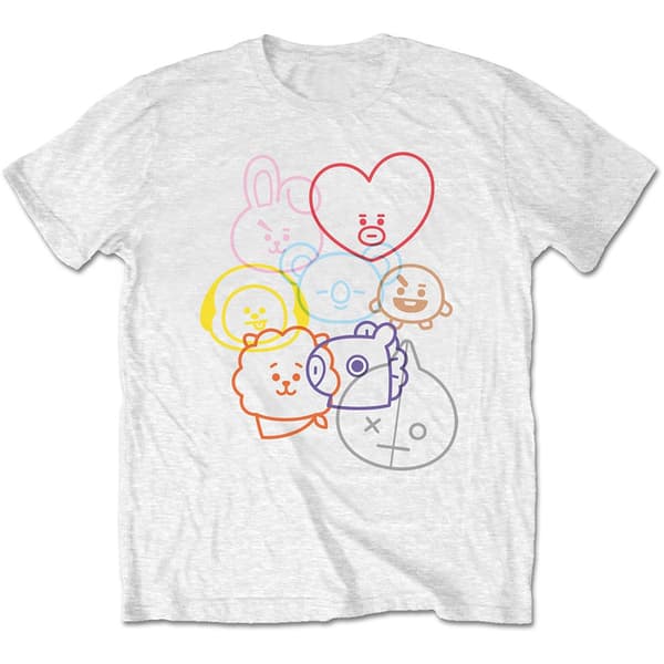 BT21 Unisex T-Shirt: Faces (XX-Large)