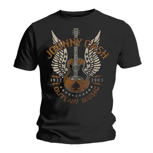 Johnny Cash Unisex T-Shirt: Outlaw (Large)