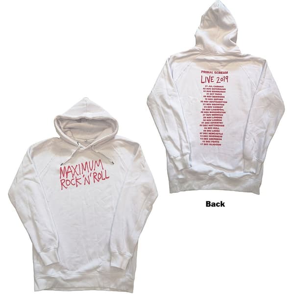 Primal Scream Unisex Pullover Hoodie: Maximum RnR (Back Print/Ex Tour) (XX-Large)