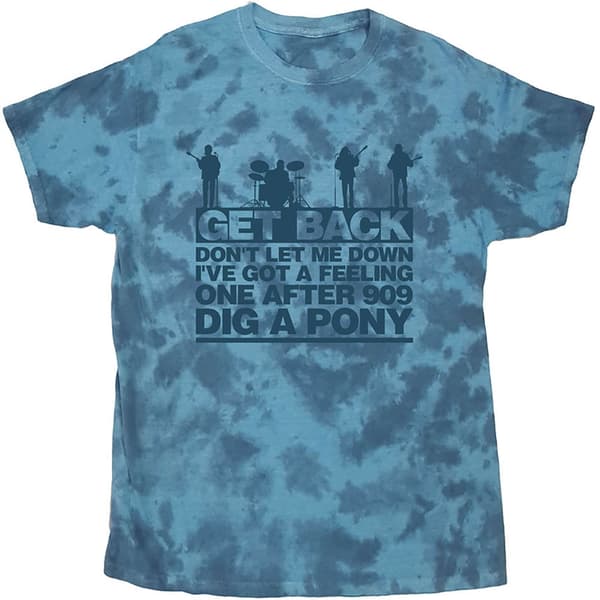 The Beatles Unisex T-Shirt: Let it Be Songs (Dip-Dye) (Medium)