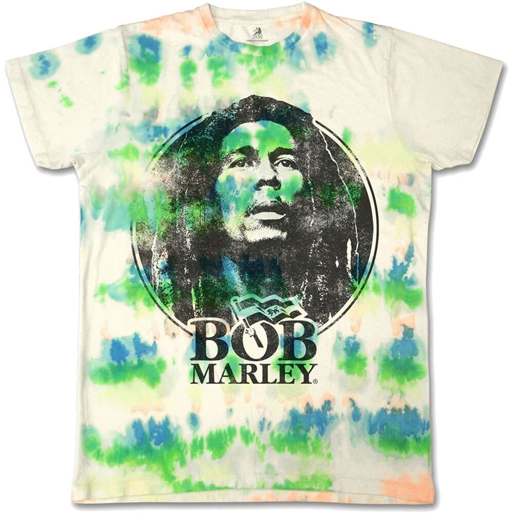 Bob Marley Unisex T-Shirt: Black & White Logo (Dip-Dye) (Small)