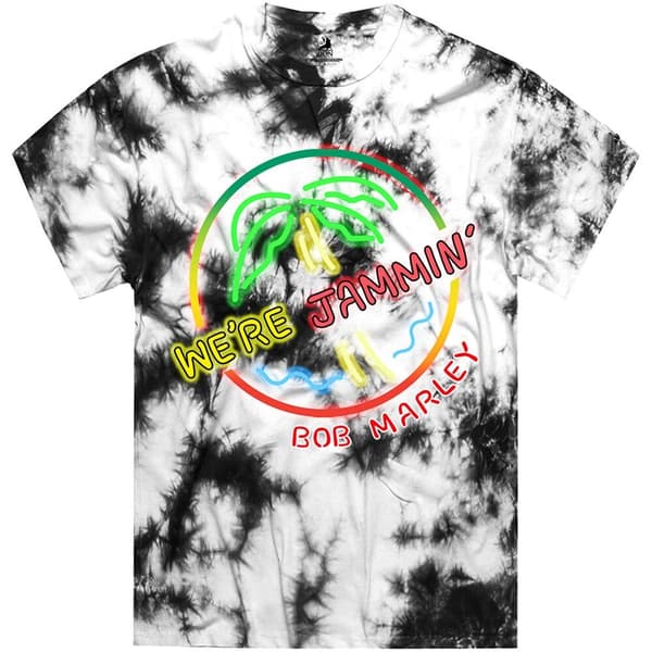 Bob Marley Unisex T-Shirt: Neon Sign (Dip-Dye) (X-Large)