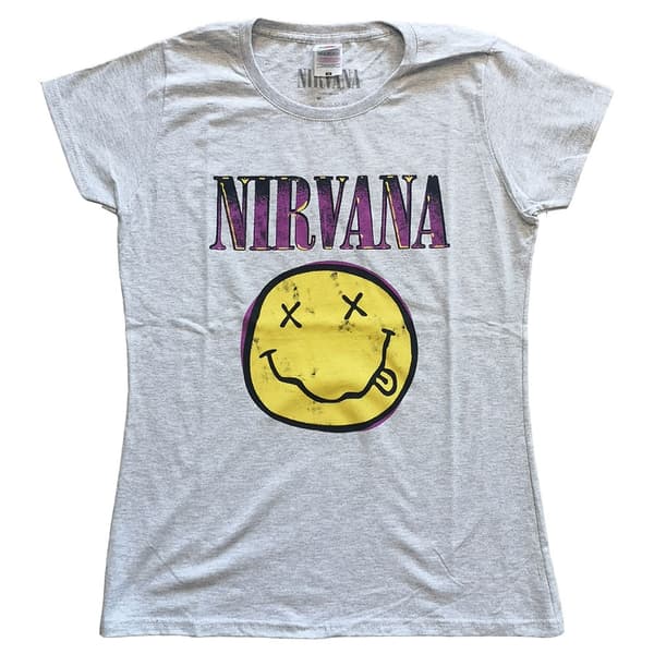 Nirvana Ladies T-Shirt: Xerox Smiley Pink (XX-Large)