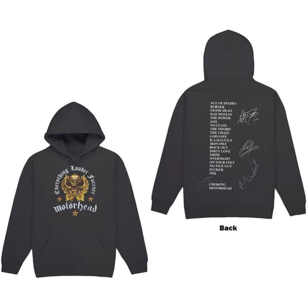 Motorhead Unisex Pullover Hoodie: Everything Louder Forever (Back Print) (XX-Large)