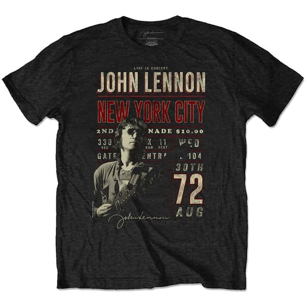 John Lennon Unisex T-Shirt: NYC '72 (Eco-Friendly) (Small)