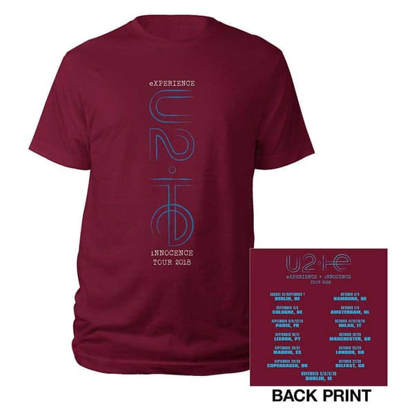 U2 Unisex T-Shirt: I+E London Event 2015 (Medium)