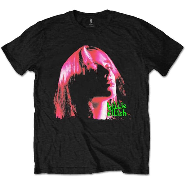 Billie Eilish Unisex T-Shirt: Neon Shadow Pink (Medium)