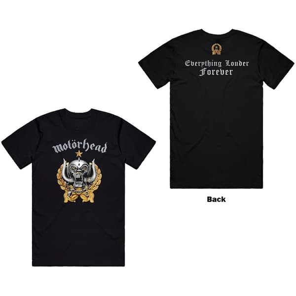 Motorhead Unisex T-Shirt: Everything Louder Forever (Back Print) (Large)
