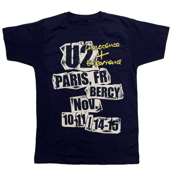 U2 Unisex T-Shirt: I+E Paris Event 2018 (Large)