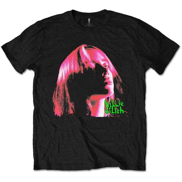Billie Eilish Unisex T-Shirt: Neon Shadow Pink (X-Large)