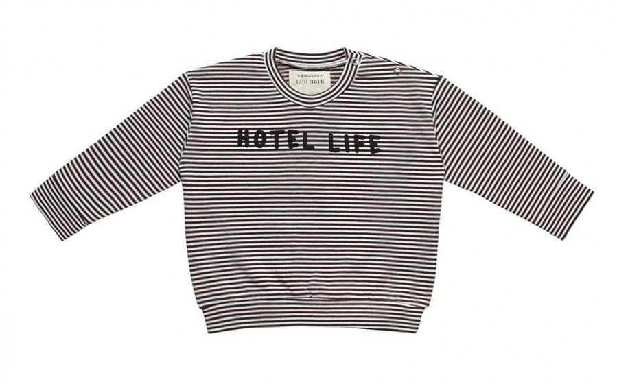 tröja Hotel Life junior bomull brun/vit storlek 80