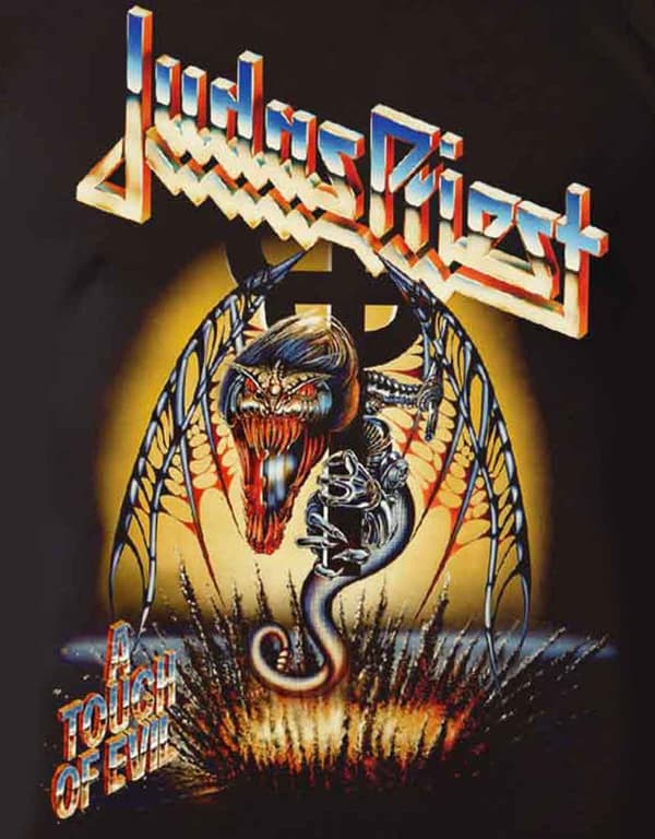Judas Priest T Shirt Touch Of Evil Live band logo Official Mens Black
