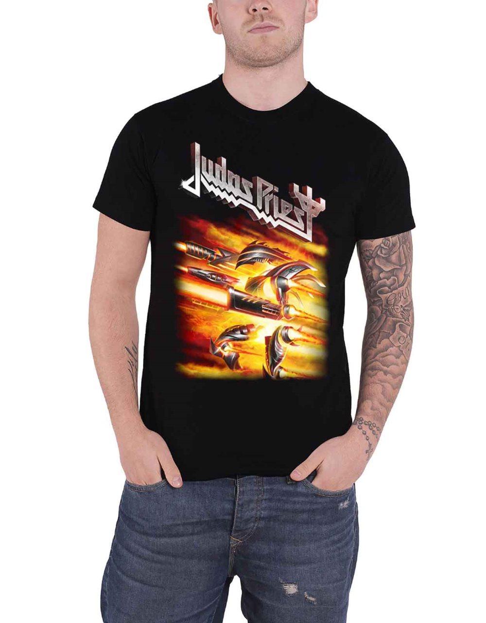 Judas Priest T Shirt Firepower Album Band Logo Official Mens Black
