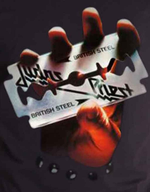 Judas Priest T Shirt British Steel Band Logo Album Cover Official Mens Black