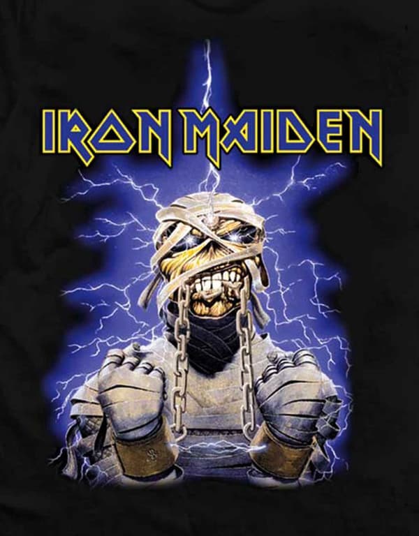 Iron Maiden T Shirt Powerslave Mummy Band Logo Official Mens Black XL
