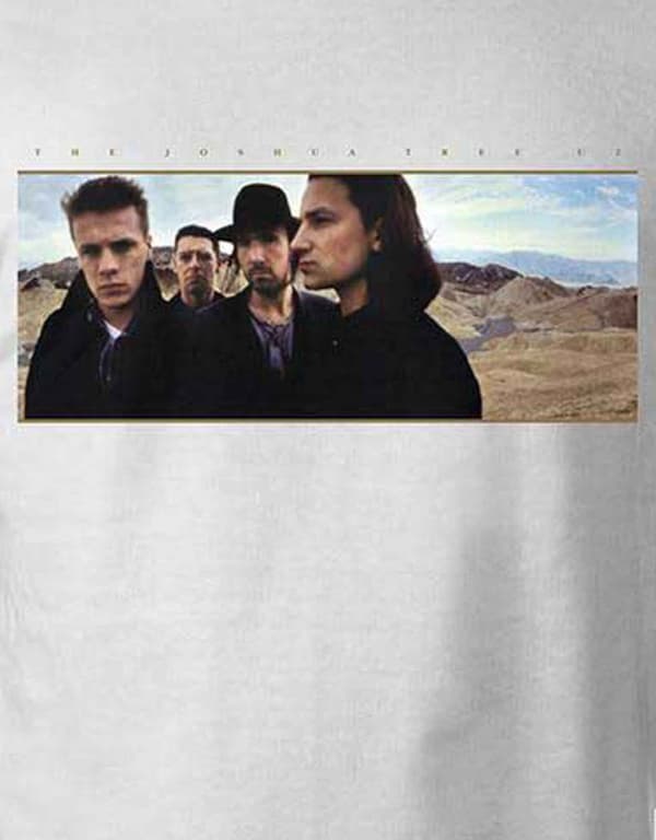 U2 T Shirt Joshua Tree Photo 2017 European Tour Official Mens White ex Tour