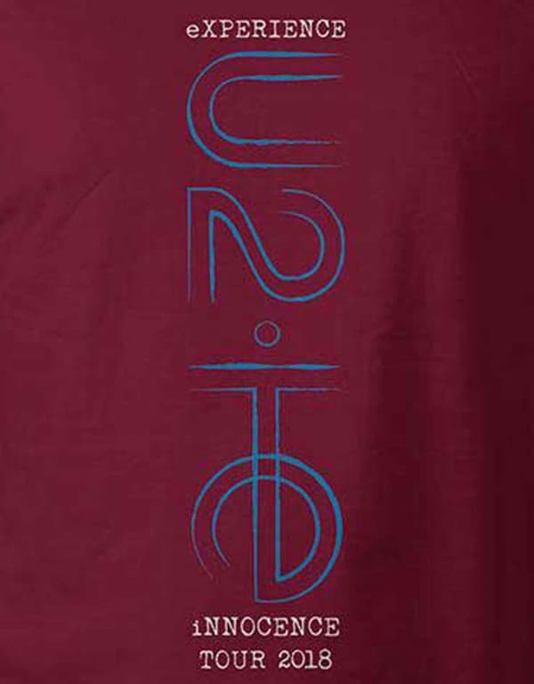 U2 T Shirt I+E London Event 2015 Tour Official Mens Maroon Red ex Tour