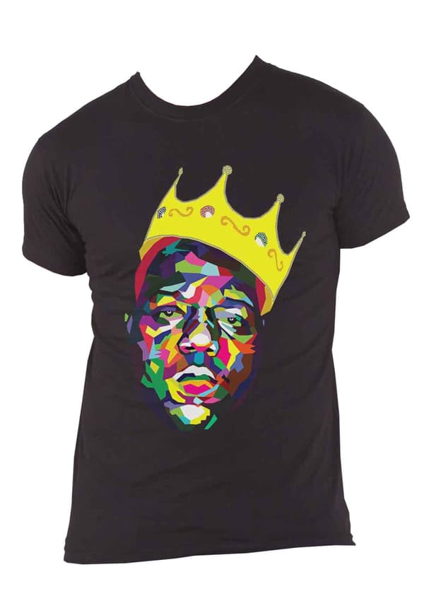 Biggie Smalls T Shirt Crown Color Portrait Logo Official Unisex Black