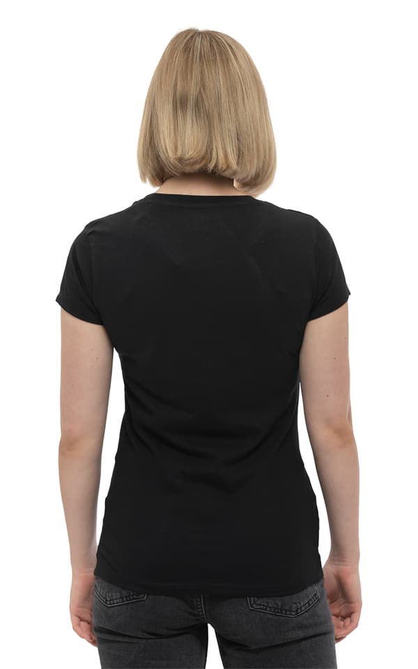 Blondie T Shirt Diamante Band Logo Official Womens Skinny Fit Black
