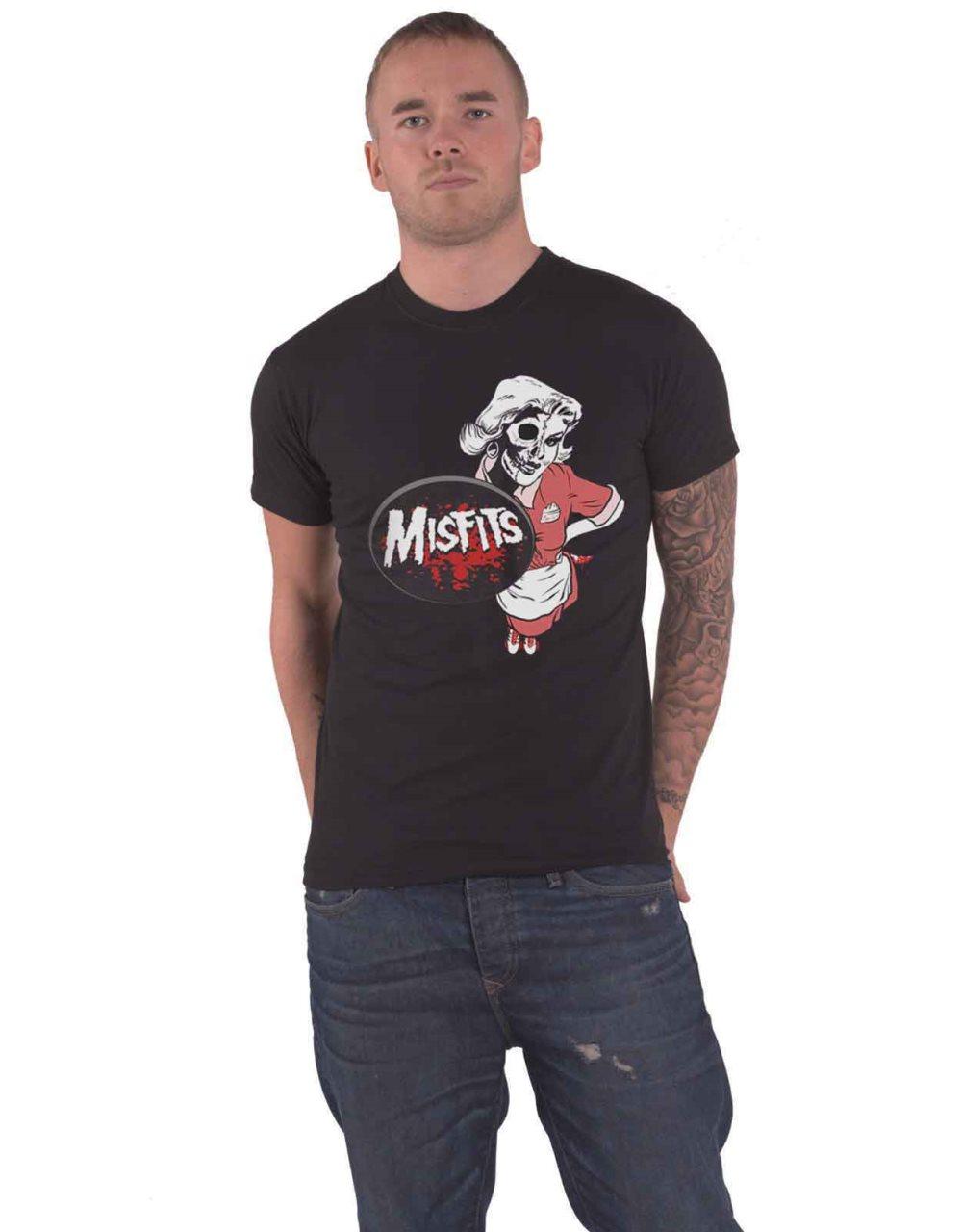 Misfits T Shirt Waitress Band Logo Official Mens Black