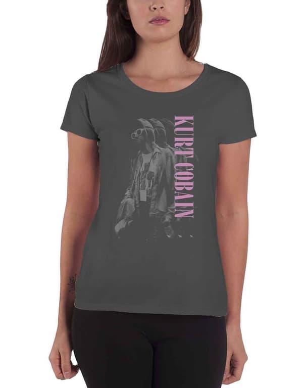 Kurt Cobain T Shirt Standing Portrait Logo Official Womens Skinny Fit grey Grey XXL