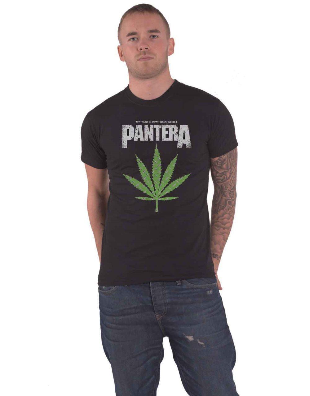 Pantera T Shirt Whiskey Band Logo Official Mens Black