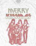 Miniatyrbild 3 av 4: KISS T Shirt Merry Kissmas Band Logo Official Mens White