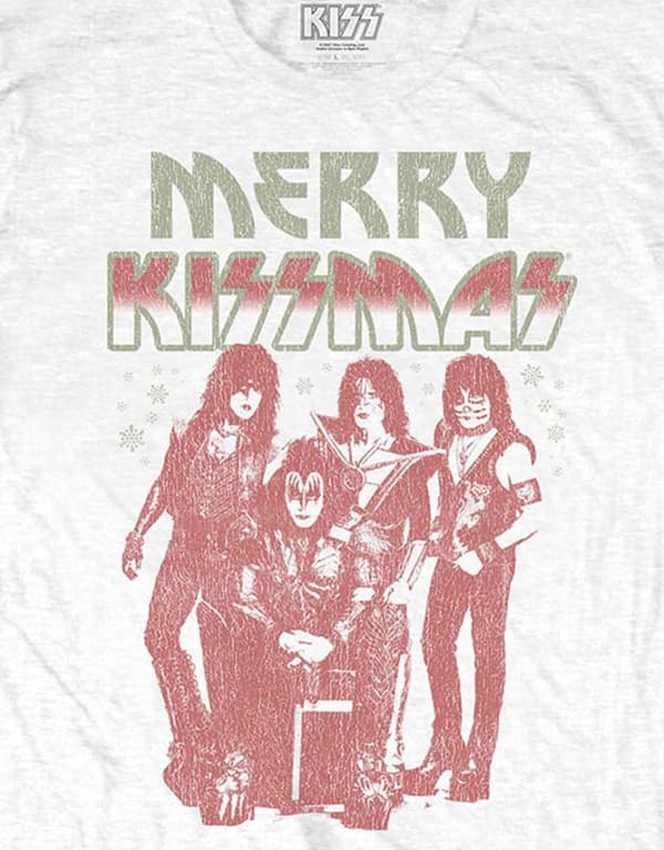 KISS T Shirt Merry Kissmas Band Logo Official Mens White