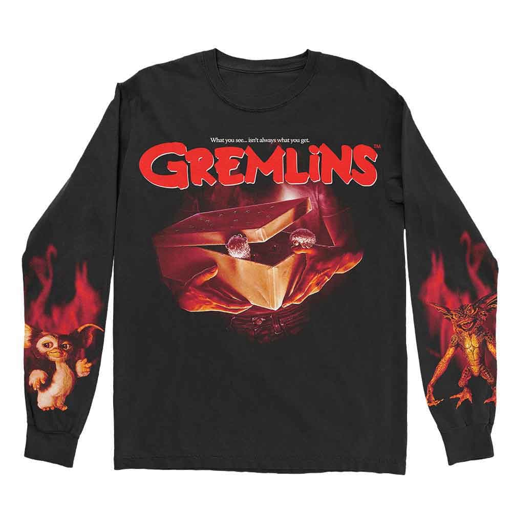 Warner Bros T Shirt Gremlins What It Seems Official Mens Black Long Sleeve