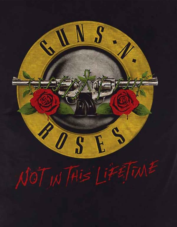 Guns N Roses T Shirt Not in this Lifetime Tour Band Logo Official Mens Black