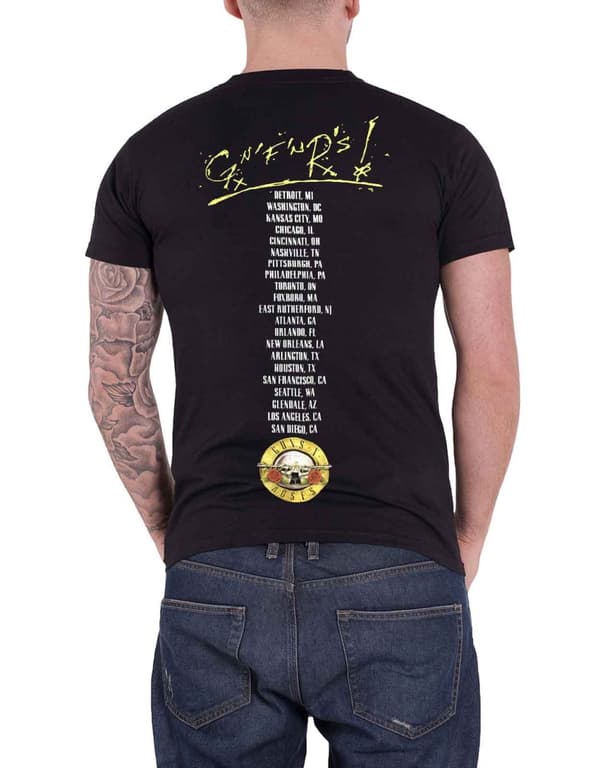 Guns N Roses T Shirt Not in this Lifetime Tour Band Logo Official Mens Black