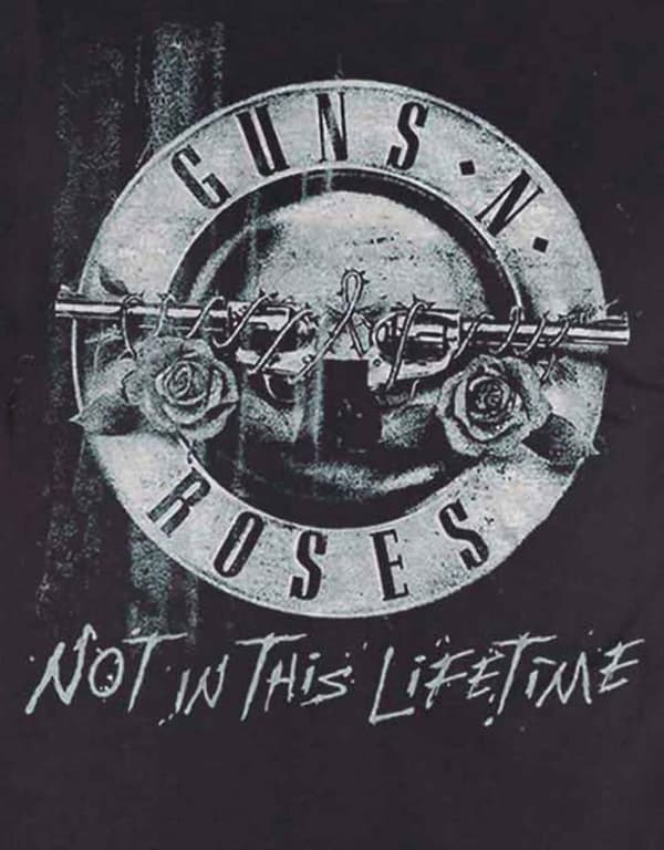 Guns N Roses T Shirt Not in this Lifetime Tour Band Logo  Official Mens Black