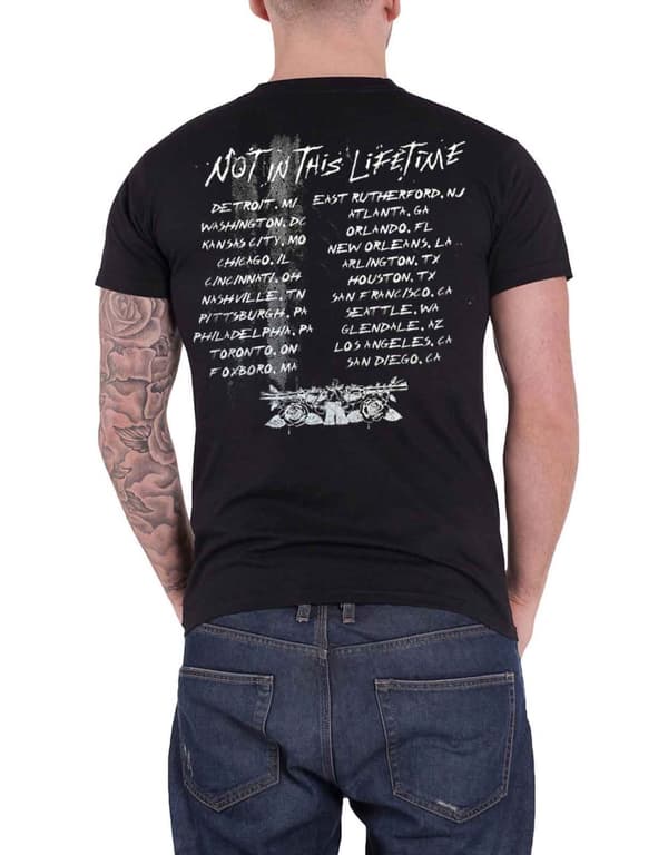 Guns N Roses T Shirt Not in this Lifetime Tour Band Logo  Official Mens Black