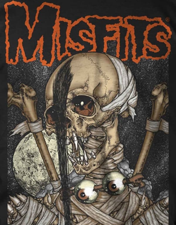 Misfits T Shirt Pushead Vampire Band Logo Official Mens Black