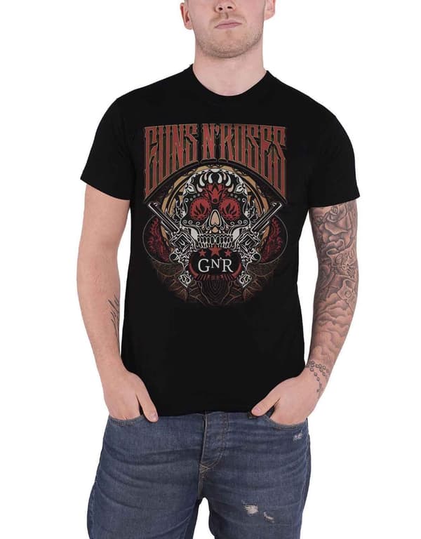 Guns N Roses T Shirt Australia Band Logo Official Mens Black