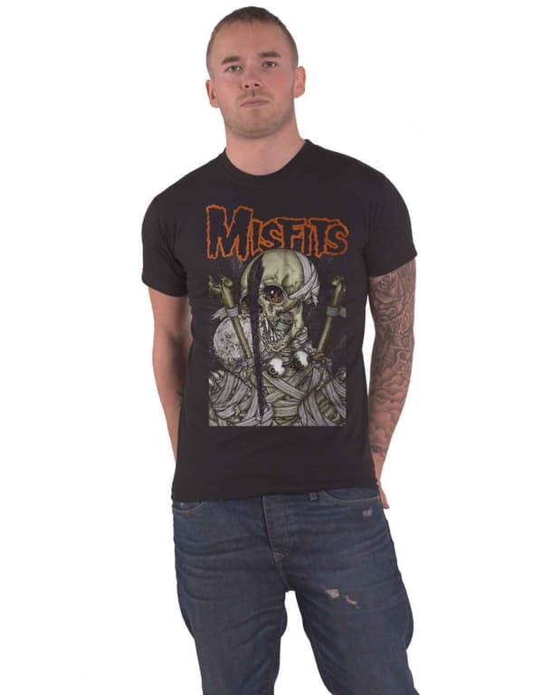 Misfits T Shirt Pushead Vampire Band Logo Official Mens Black