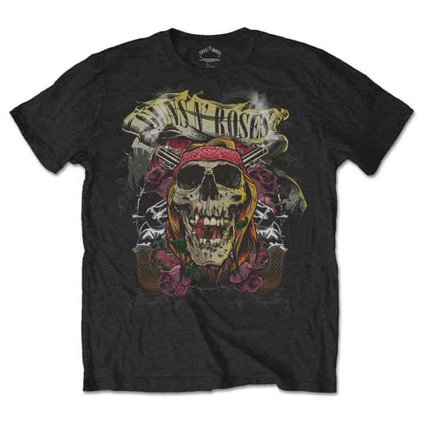 Guns N' Roses T Shirt Trashy Skull Band Logo Official Mens Black