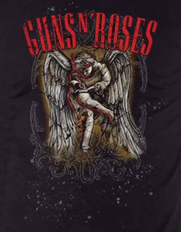 Guns N Roses T Shirt Sketched Cherub Band Logo Official Mens Black