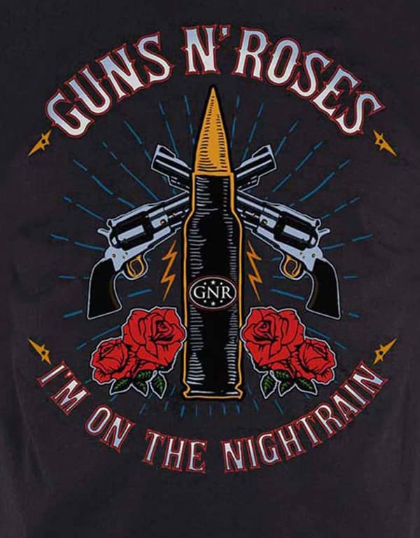 Guns N Roses T Shirt Night Train Band Logo Official Mens Black