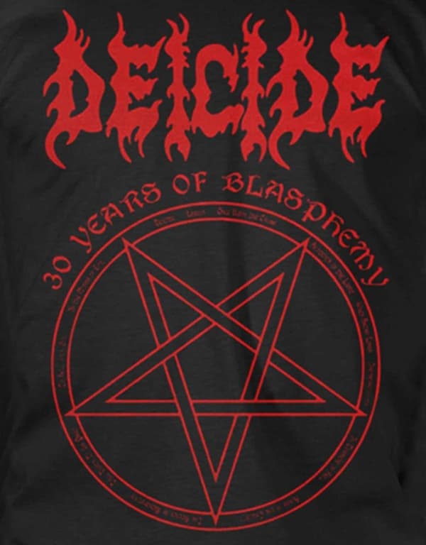 Deicide T Shirt 30 Years Of Blasphemy Band Logo Official Mens Black