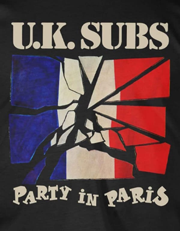 UK Subs T Shirt Party In Paris Band Logo Official Mens Black