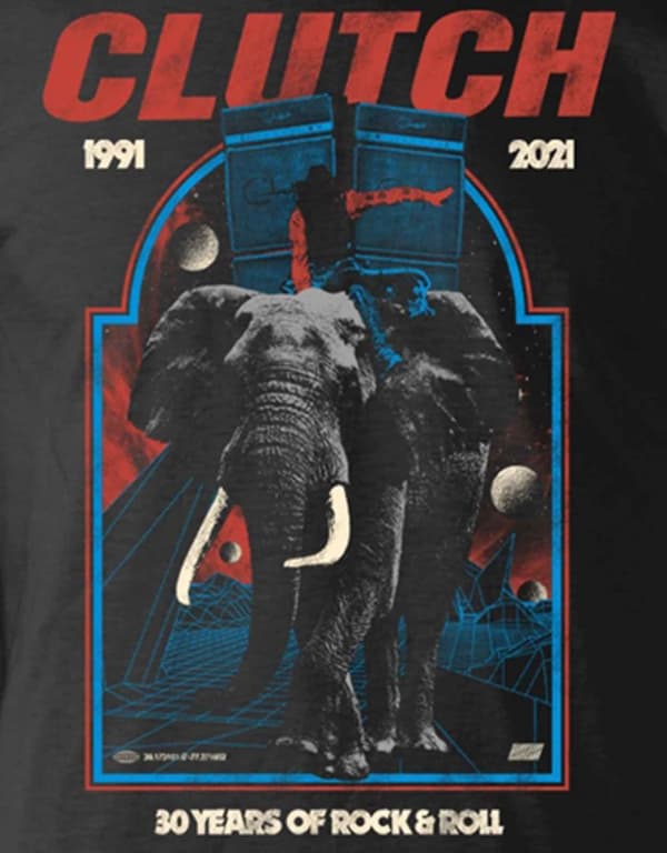 Clutch T Shirt Elephant Band Logo Official Mens Black Long Sleeve