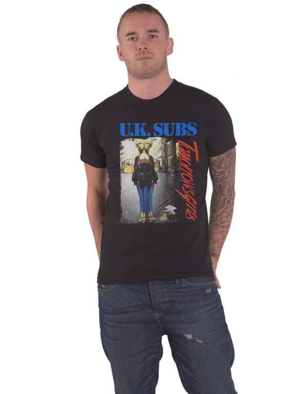 UK Subs T Shirt Tomorrows Girls Band Logo Official Mens Black Black S