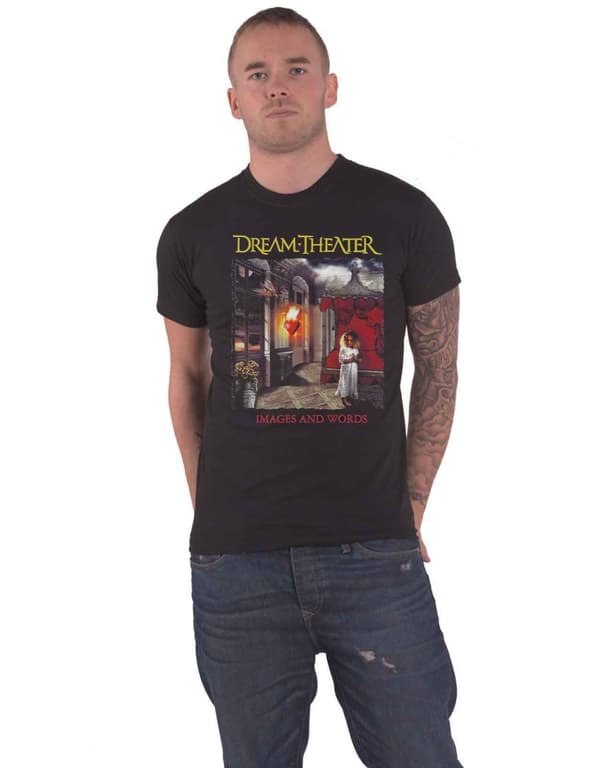 Dream Theater T Shirt Images And Words Band Logo Official Mens Black Black L