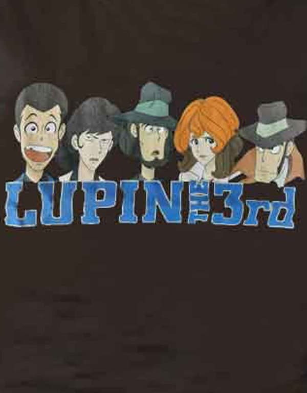 Lupin The Third T Shirt Logo and Heads Official Womens Skinny Fit Black