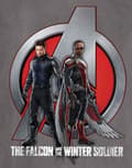 Miniatyrbild 3 av 3: Falcon & Winter Soldier T Shirt A Logo Official Mens Marvel Comics Charcoal Grey