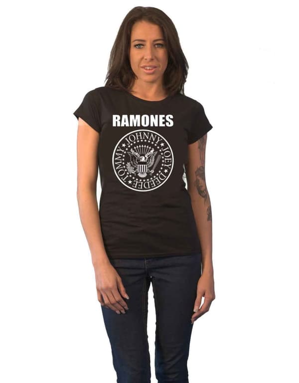 Ramones T Shirt Presidential Seal Band Logo Official Womens Skinny Fit Black