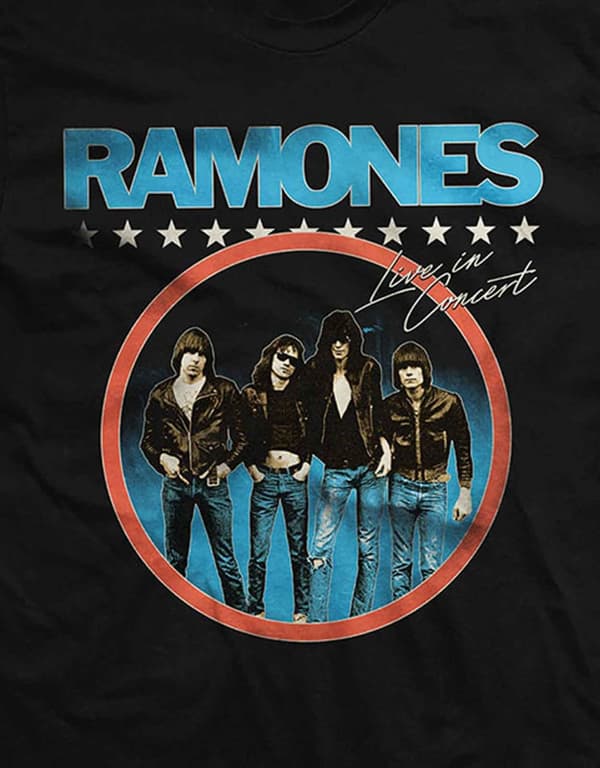 Ramones T Shirt Circle Photo Band Logo Official Mens Black