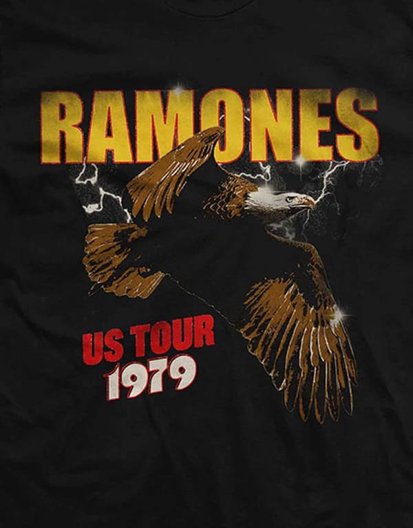 Ramones T Shirt Tour 1979 Band Logo Official Mens Black