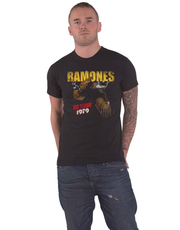 Ramones T Shirt Tour 1979 Band Logo Official Mens Black